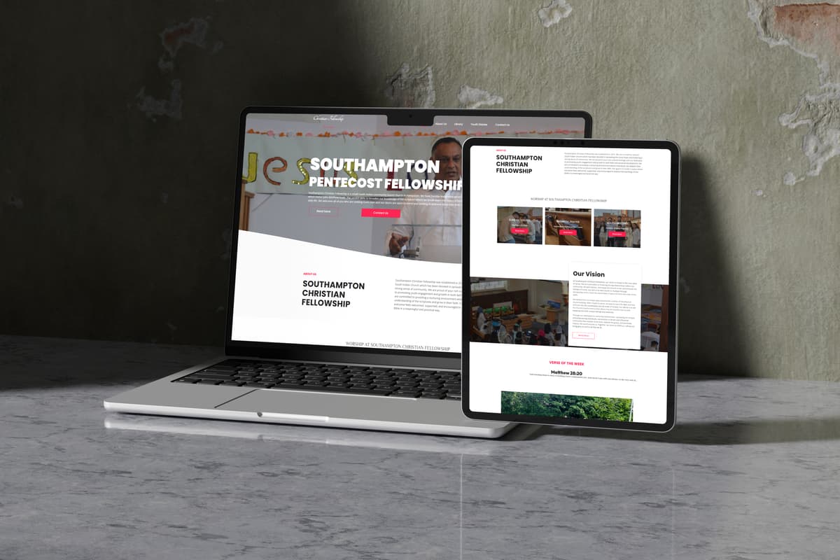 Southampton Christian Fellowship Website Development artwork