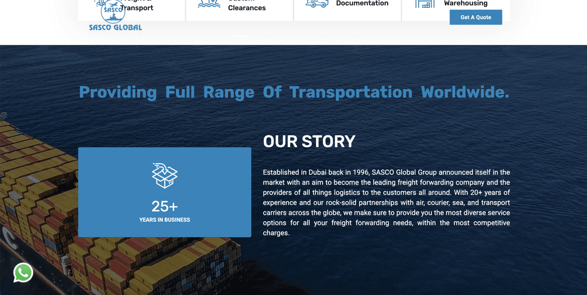SASCO Global – Premium Logistics Website Design & Development artwork