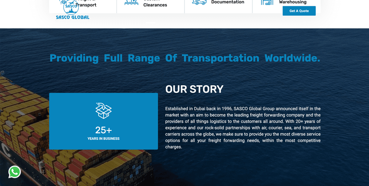 SASCO Global – Premium Logistics Website Design & Development artwork