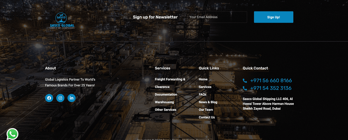 SASCO Global – Premium Logistics Website Design & Development artwork