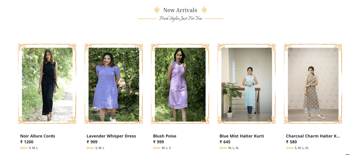 SAANVIRA – Women’s Fashion Brand Website artwork