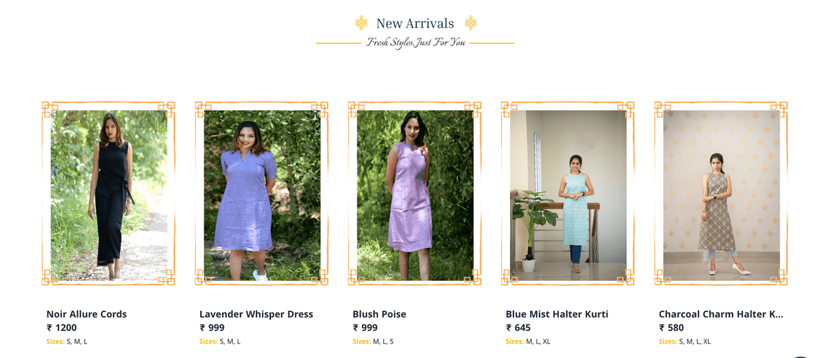 SAANVIRA – Women’s Fashion Brand Website artwork