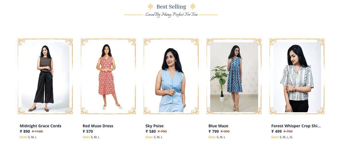 SAANVIRA – Women’s Fashion Brand Website artwork
