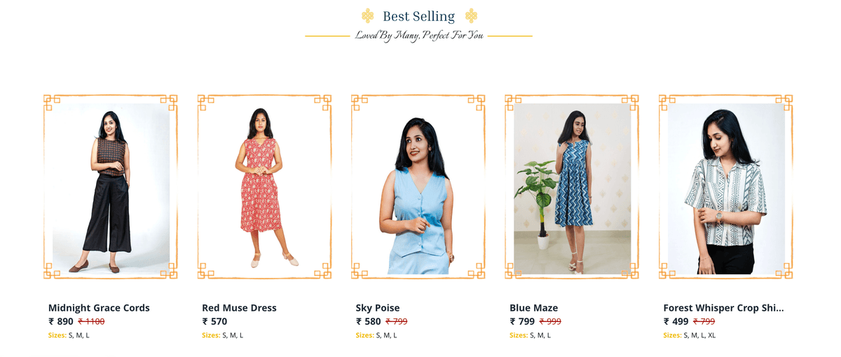 SAANVIRA – Women’s Fashion Brand Website artwork
