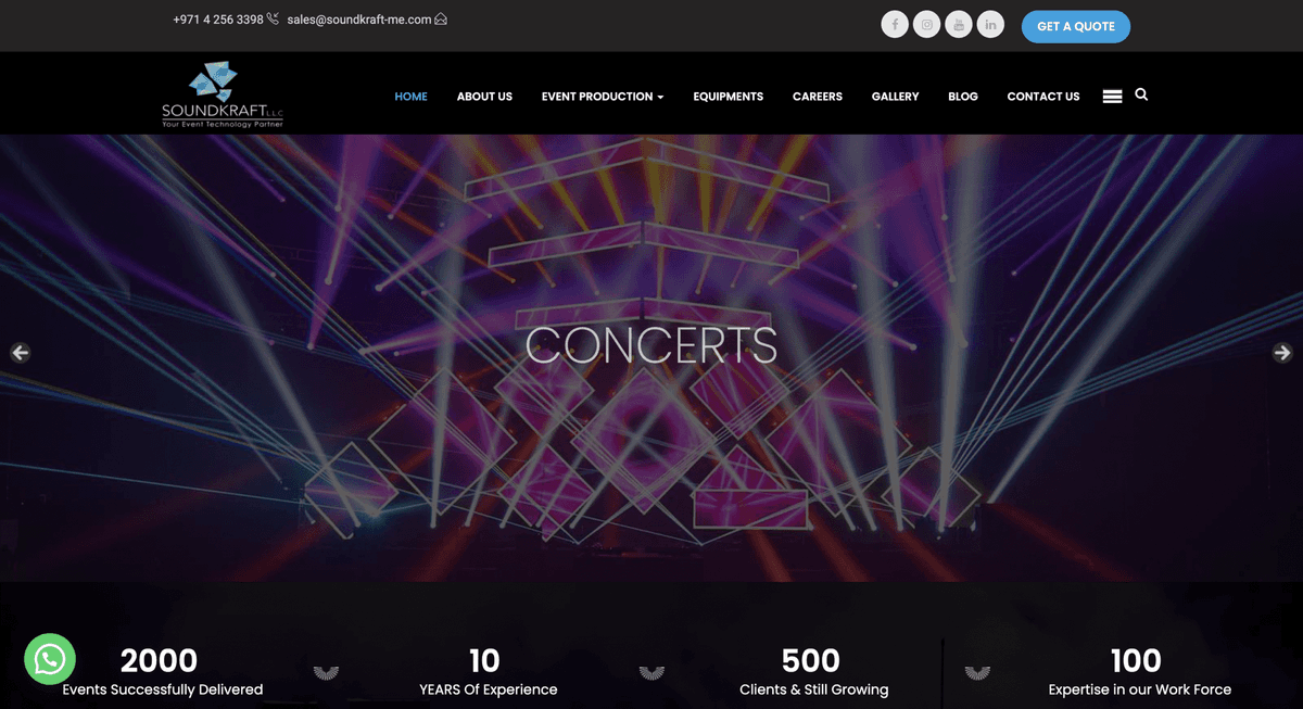 SOUNDKRAFT – Event Technology & AV Solutions Website artwork