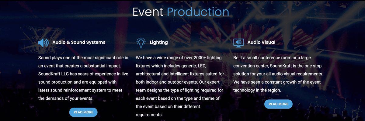SOUNDKRAFT – Event Technology & AV Solutions Website artwork
