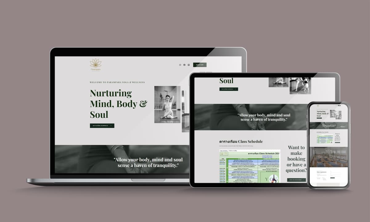 Parampara Yoga and Wellness Website Development artwork