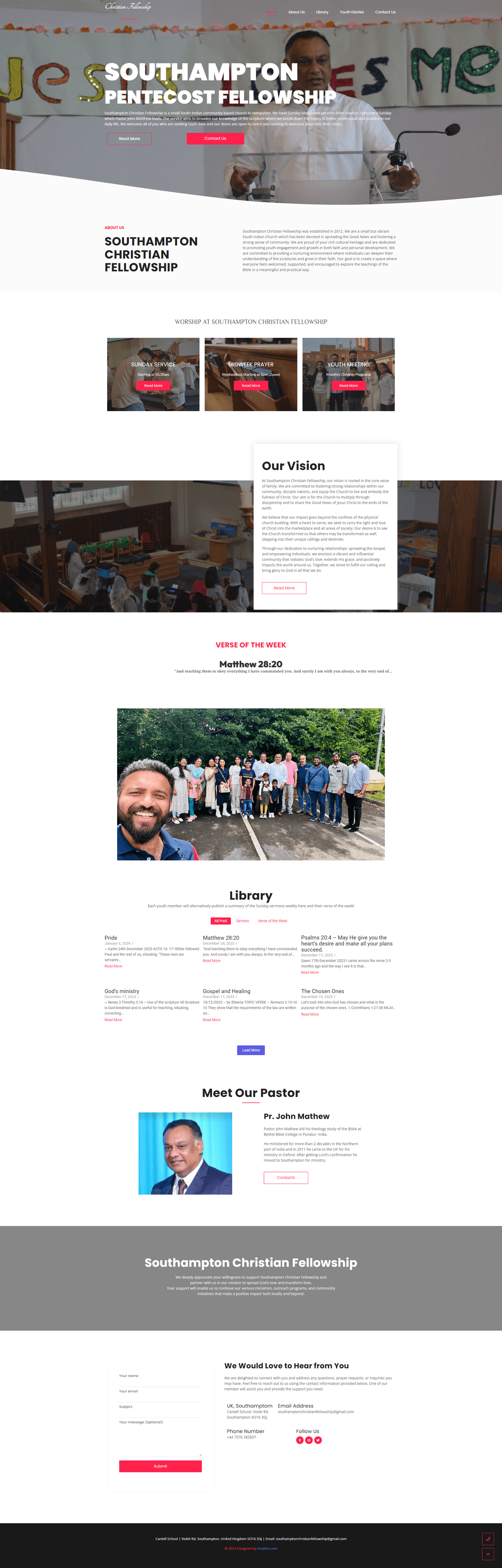 Southampton Christian Fellowship Website Development artwork